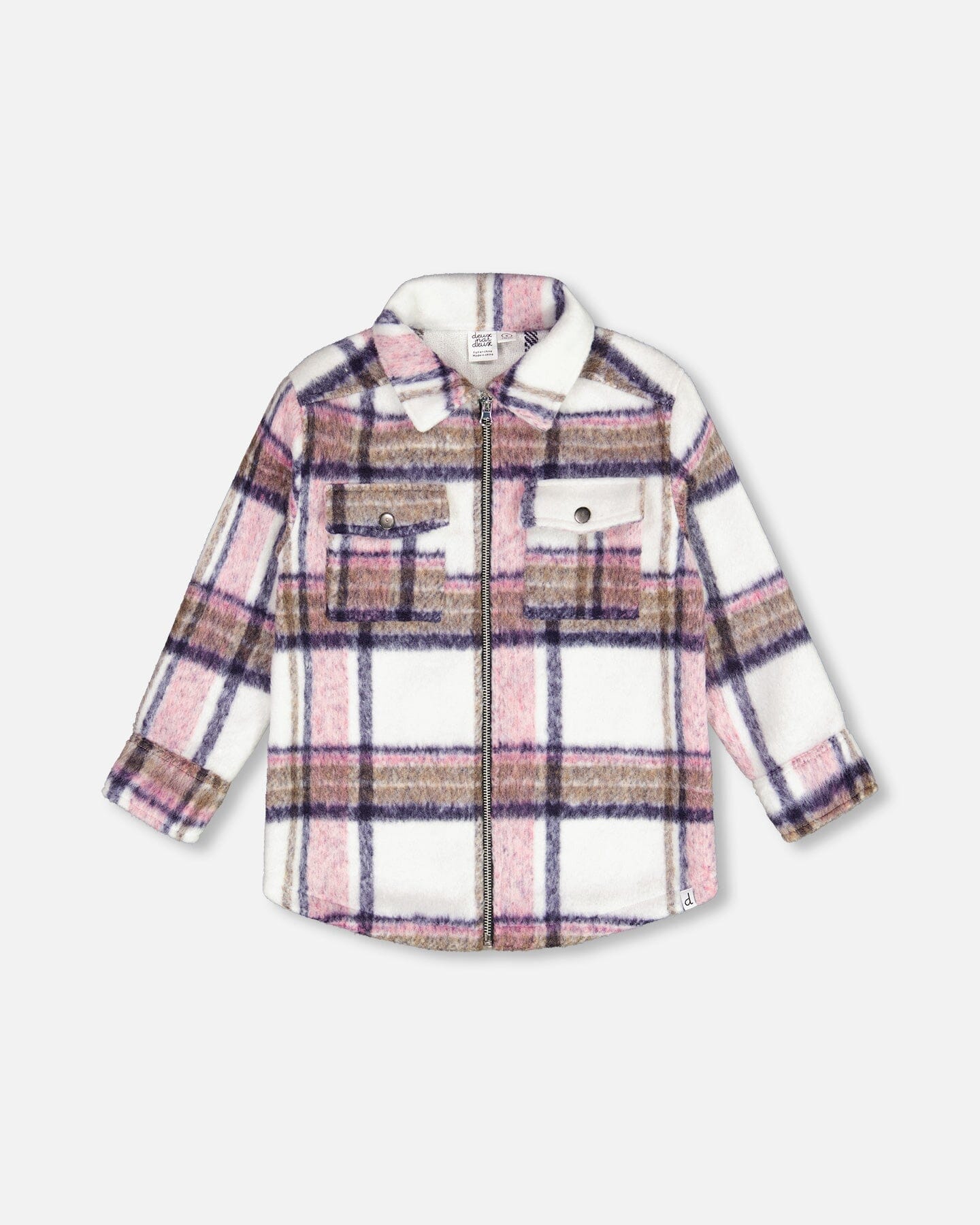Plaid Overshirt Off White, Pink And Purple - F20Y10_074