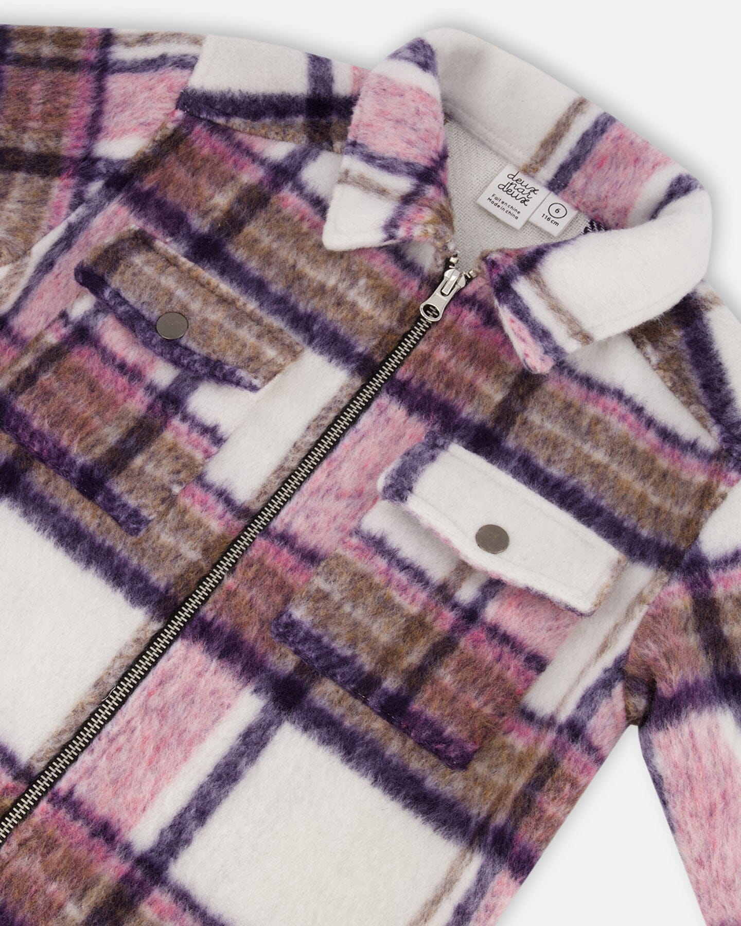 Plaid Overshirt Off White, Pink And Purple - F20Y10_074