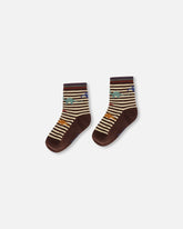 Socks Brown And Beige Stripe