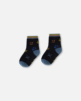 Socks Black Face Print