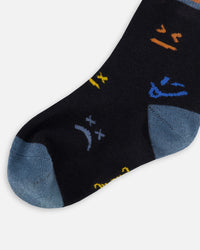 Socks Black Face Print - F20YBS_999