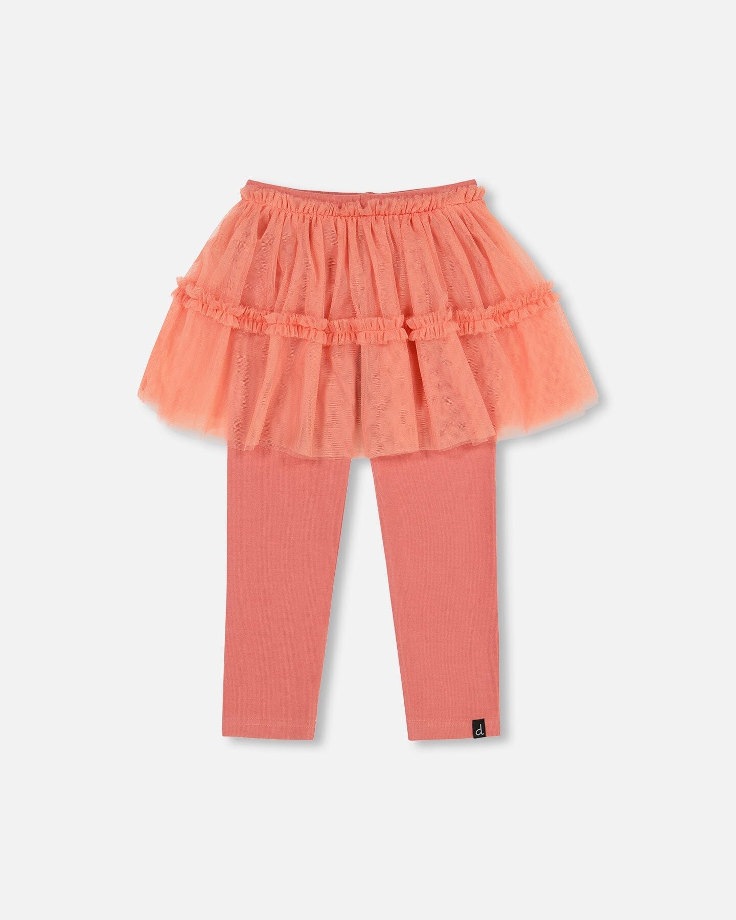 Super Soft Leggings With Tulle Skirt Salmon Pink - F20YG81_663