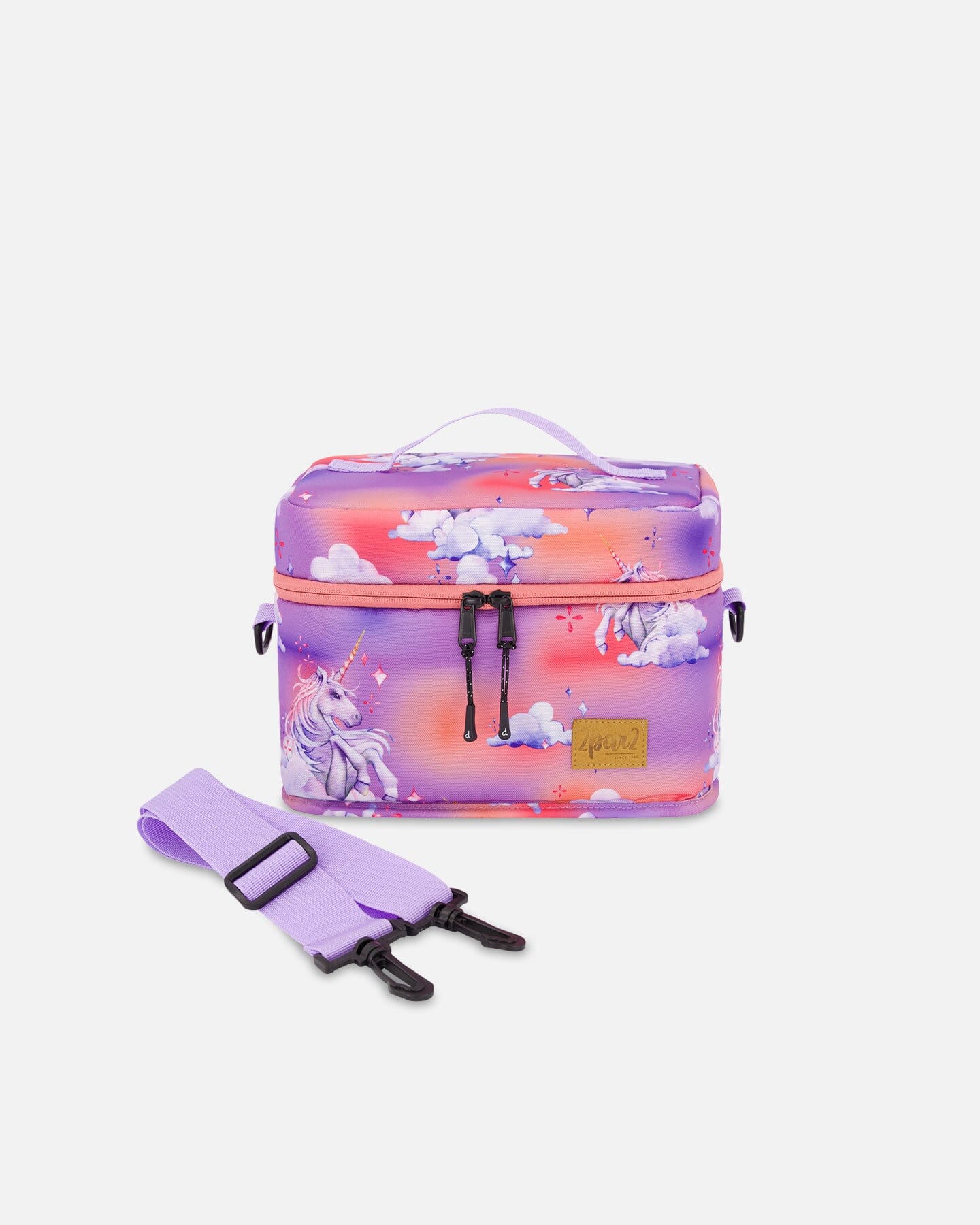 Lunch Box Lilac Unicorn Cloud Print School Supplies Deux par Deux 