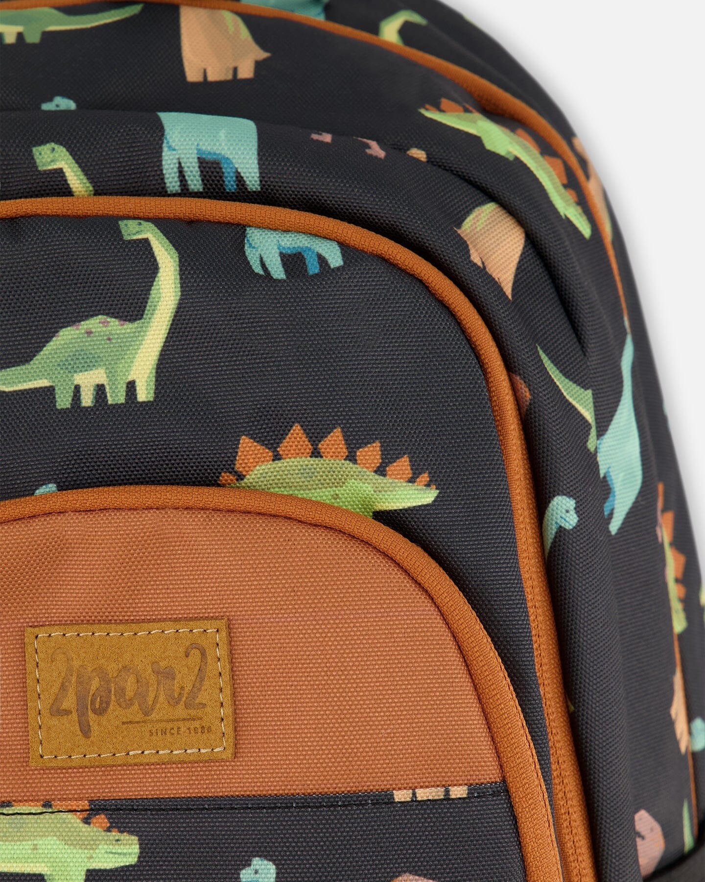 Toddler Backpack Black With Dinosaurs Print - F20ZSD2_051
