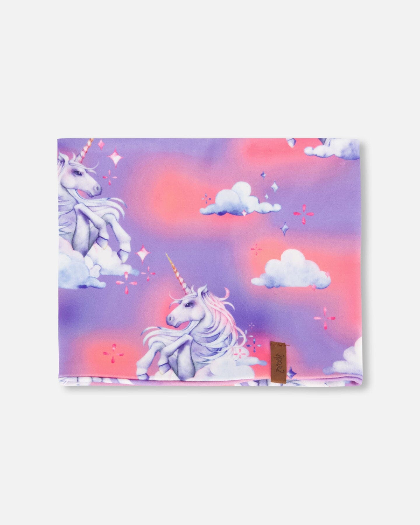 Jersey Neckwarmer Lilac Unicorn Cloud Print Outdoor Accessories Deux par Deux 