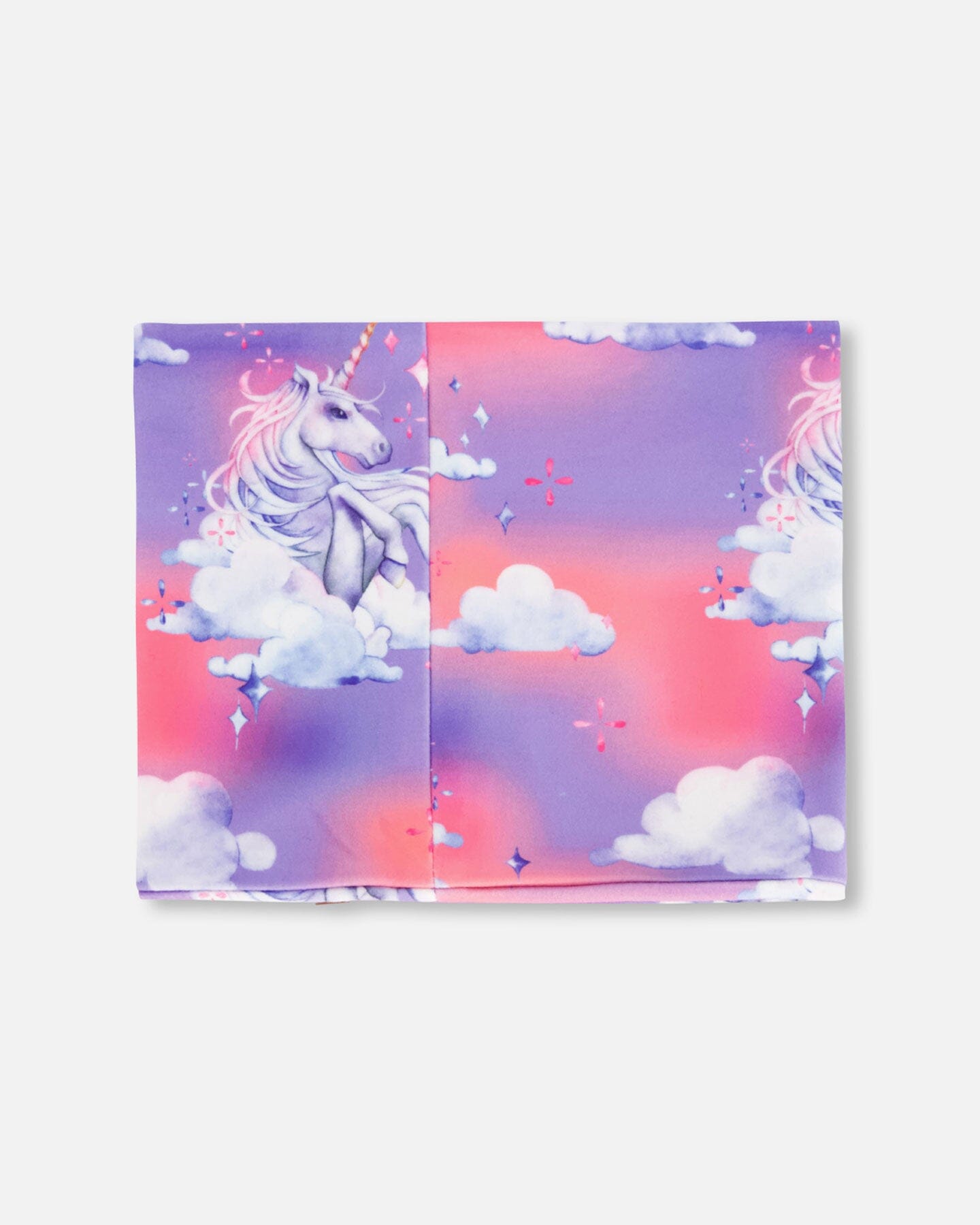 Jersey Neckwarmer Lilac Unicorn Cloud Print Outdoor Accessories Deux par Deux 