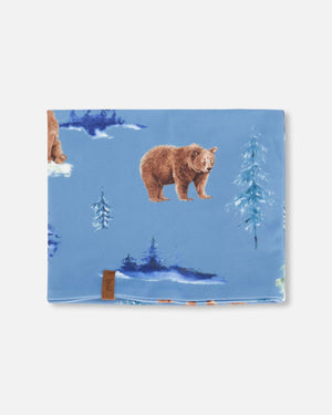 Jersey Neckwarmer Blue Polar Bear Print