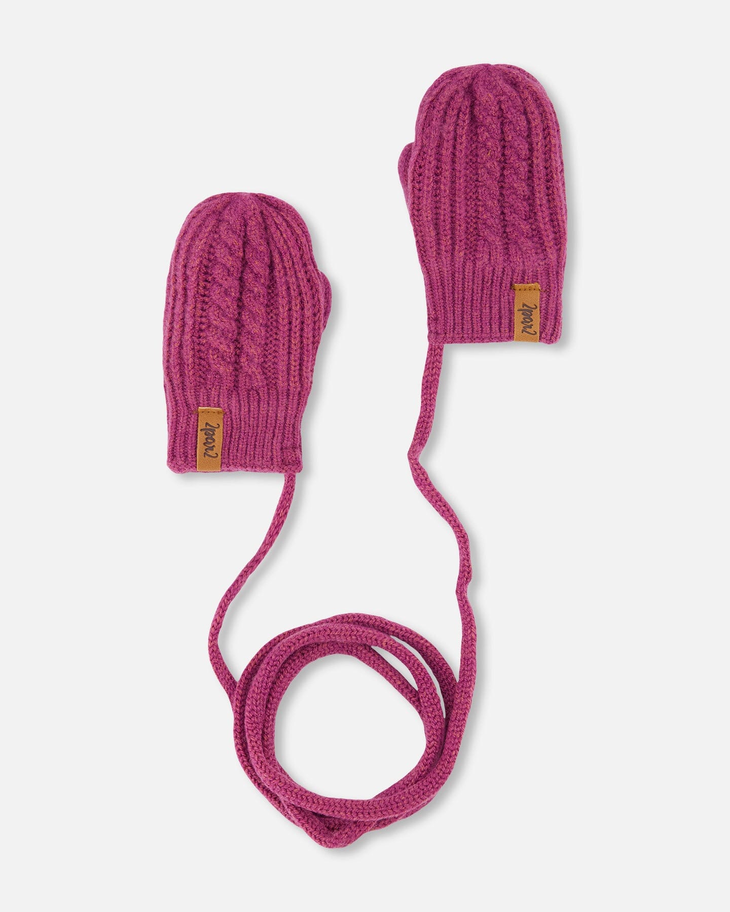 Baby Knitted Mittens With String Burgundy Winter Accessories Deux par Deux 