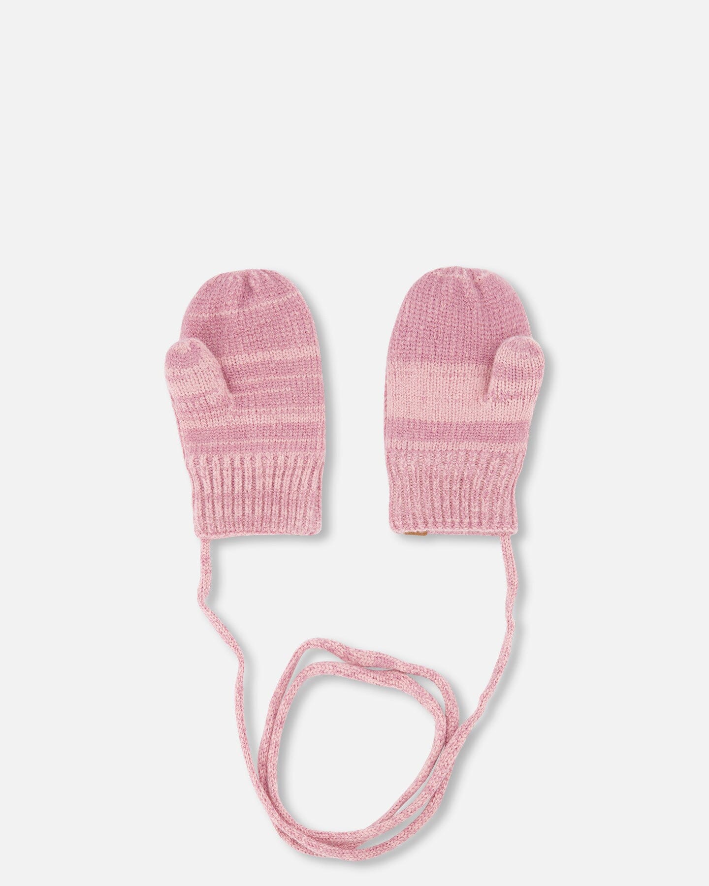 Baby Knitted Mittens With String Ancient Rose Winter Accessories Deux par Deux 
