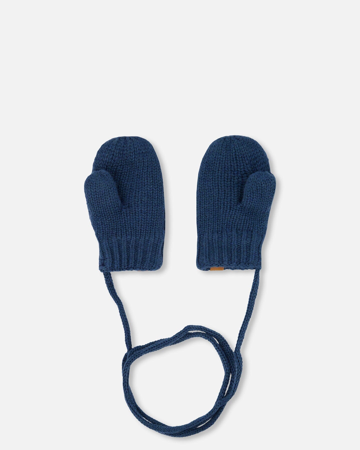 Baby Knitted Mittens With String Navy Winter Accessories Deux par Deux 