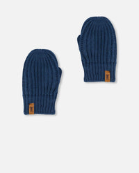 Knitted Mittens Navy Winter Accessories Deux par Deux 