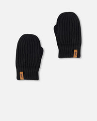 Knitted Mittens Black Winter Accessories Deux par Deux 