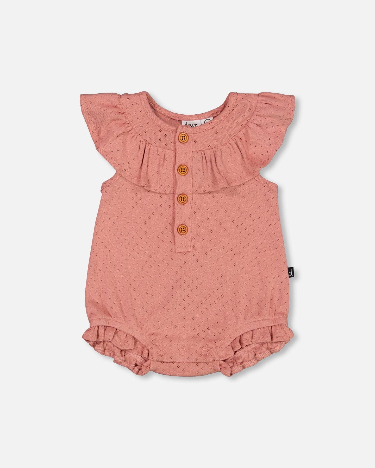 Organic Cotton Pointelle Knit Romper Old Rose - F30A40_681