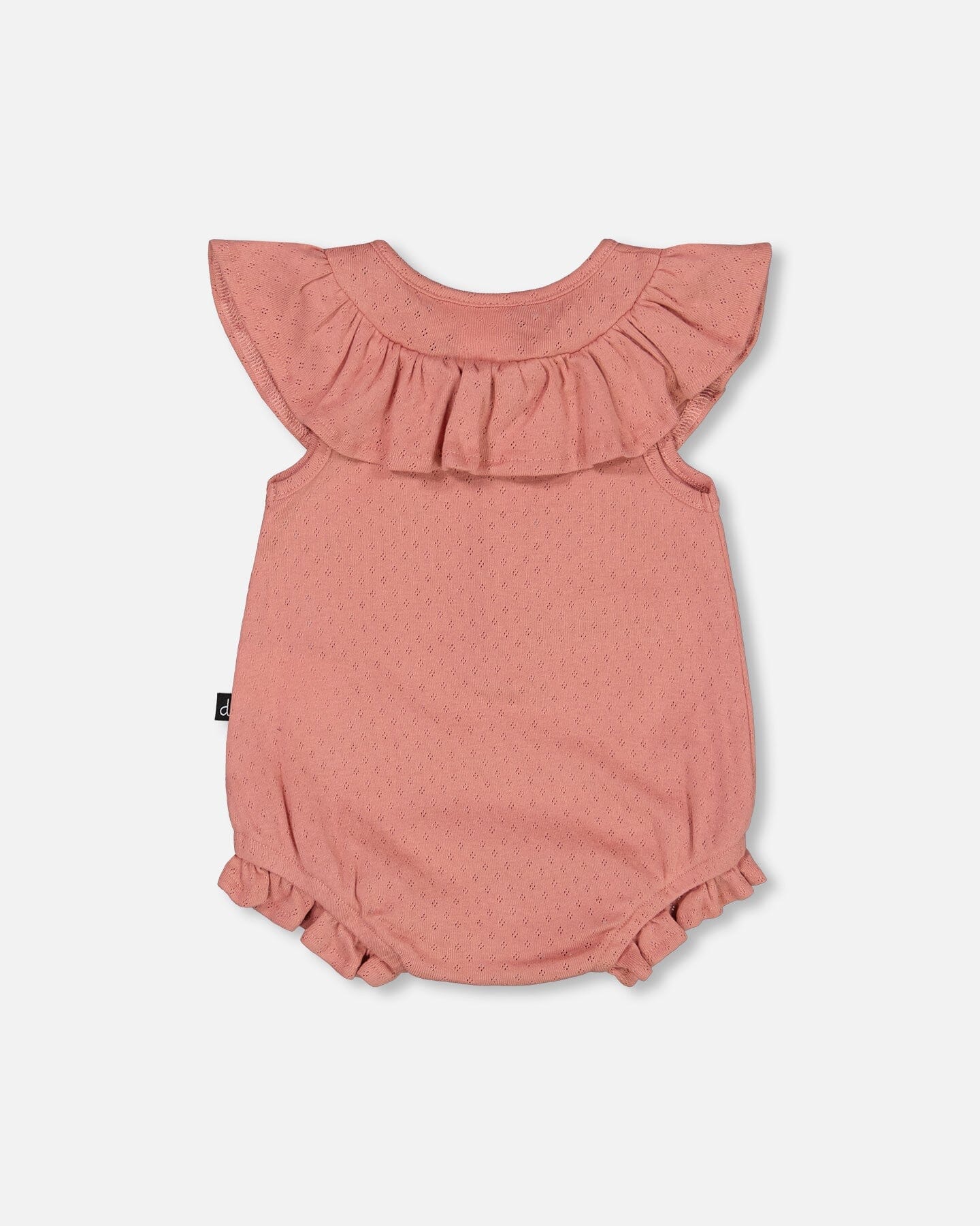 Organic Cotton Pointelle Knit Romper Old Rose - F30A40_681