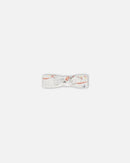 Organic Cotton Headband Heather Beige With Printed Cat - F30AHB_078