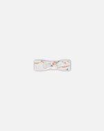 Organic Cotton Headband Heather Beige With Printed Cat - F30AHB_078