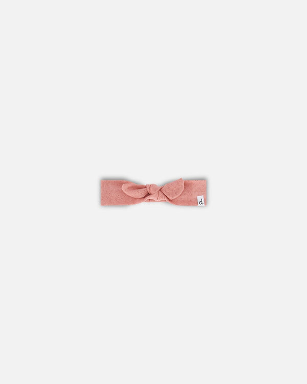 Organic Cotton Pointelle Knit Headband Old Rose - F30AHB_681