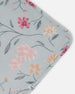 Muslin Cotton Blanket Light Blue With Printed Romantic Flowers - F30BD_073