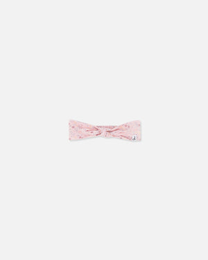 Organic Cotton Headband Printed Pink Small Flower - F30BHB2_074