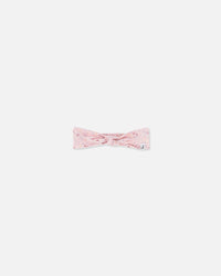 Organic Cotton Headband Printed Pink Small Flower - F30BHB2_074