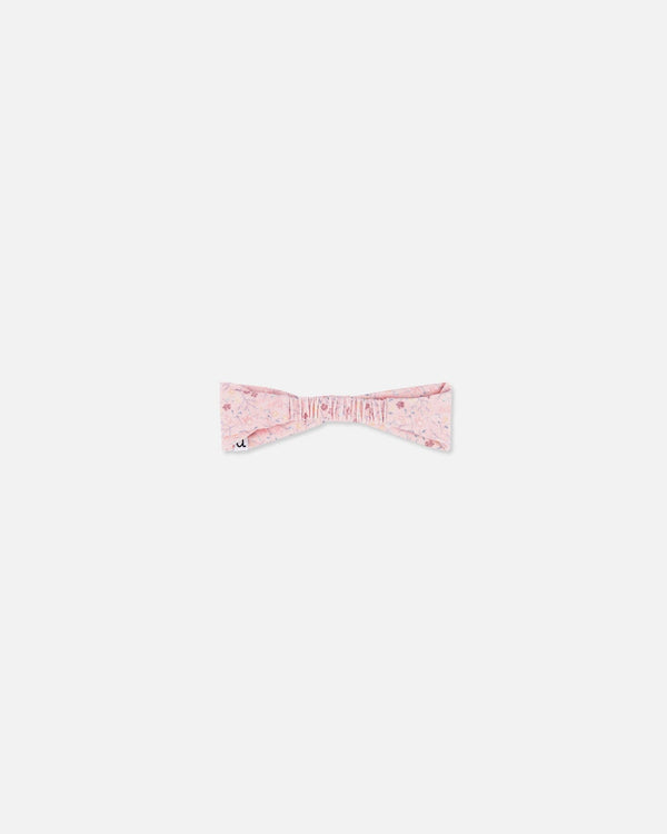 Organic Cotton Headband Printed Pink Small Flower - F30BHB2_074