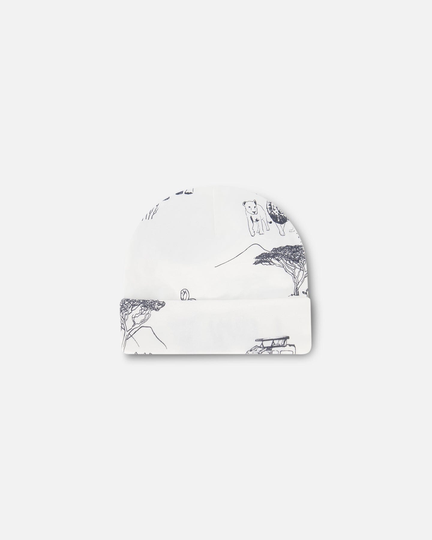 Organic Cotton Hat White With Printed Jungle - F30CH_075