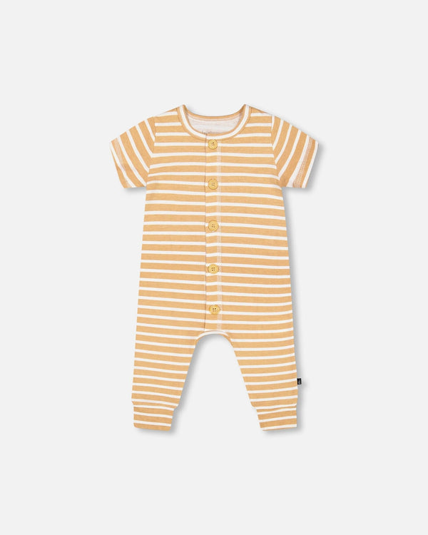 Organic Cotton Jumpsuit Sand Stripe - F30D42_077