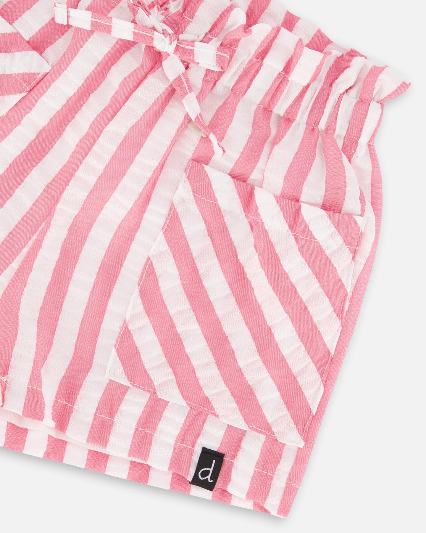 Striped Seersucker Short Bubble Gum Pink - F30E26_697