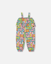 Organic Cotton Jersey Jumpsuit Printed Fruits Square - F30E40_089