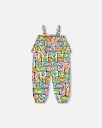 Organic Cotton Jersey Jumpsuit Printed Fruits Square - F30E40_089