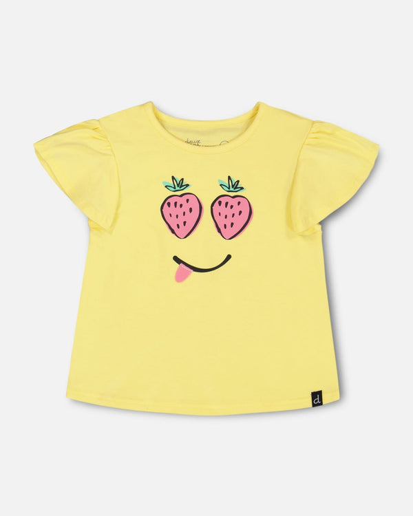 Organic Cotton Jersey Top Popcorn Yellow - F30E71_222