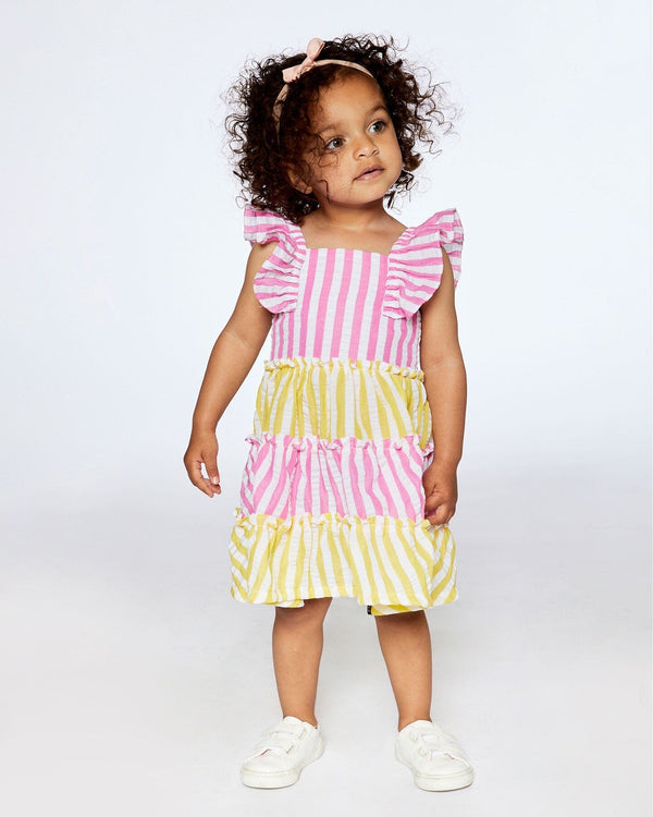 Striped Seersucker Dress Bubble Gum Pink - F30E87_697