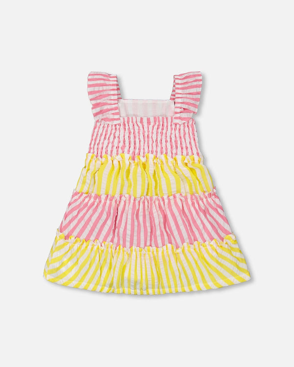 Striped Seersucker Dress Bubble Gum Pink - F30E87_697