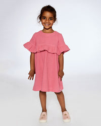 Muslin Dress With Frill Cherry - F30F88_537