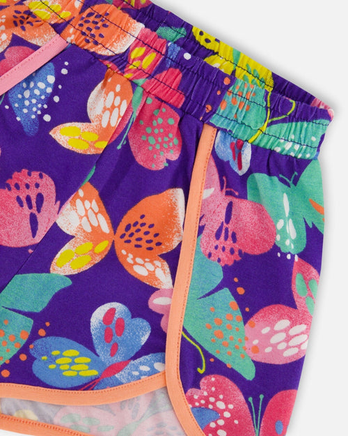 Allover Print Short Printed Colorful Butterflies - F30G27_087