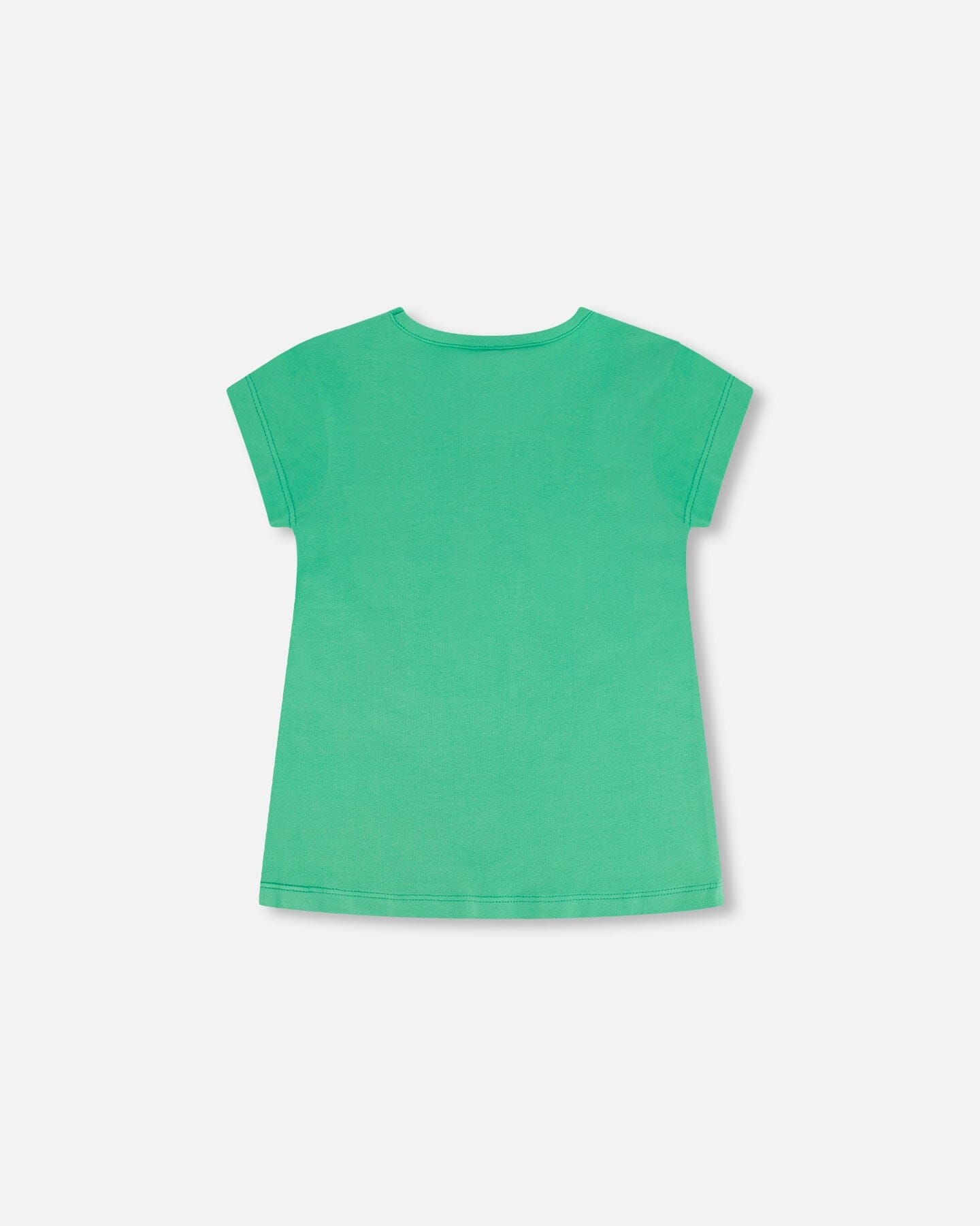 Organic Jersey Top With Print And Sequins Spring Green - F30G70_396
