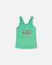 Organic Cotton Tank Top With Print Spring Green - F30G72_396