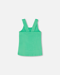 Organic Cotton Tank Top With Print Spring Green - F30G72_396