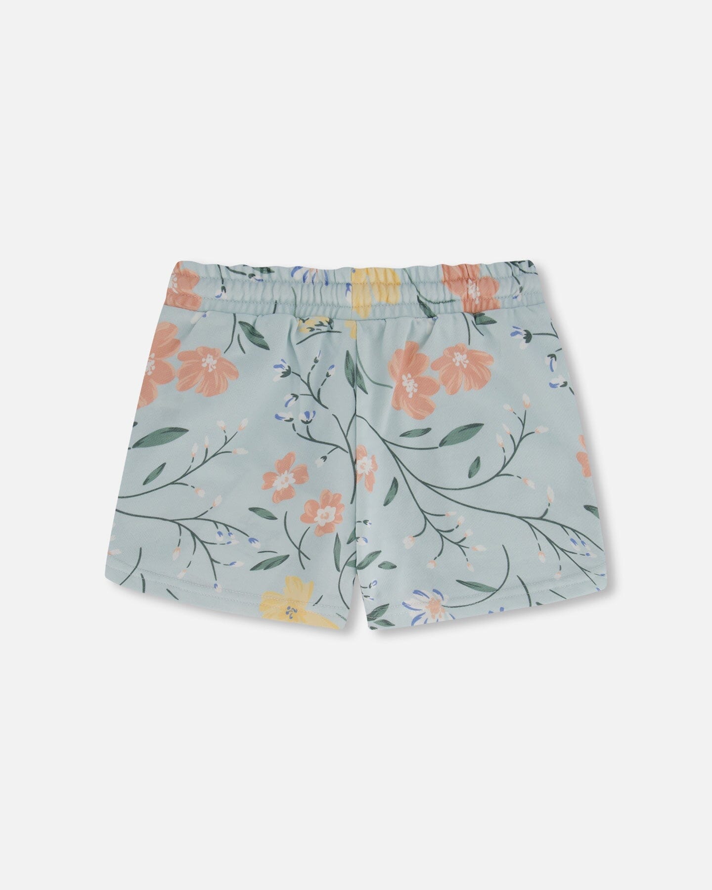 French Terry Short Baby Blue With Printed Romantic Flower - F30H25_028