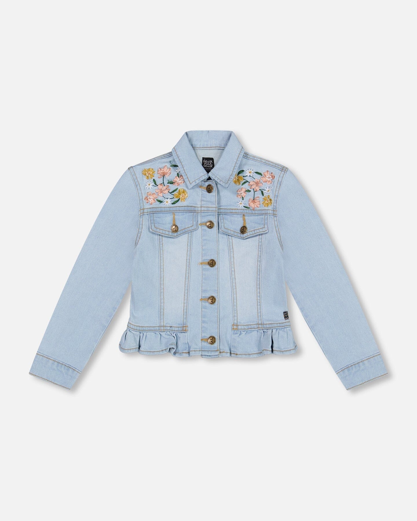 Jean Jacket With Embroidery Light Blue Denim - F30H50_125