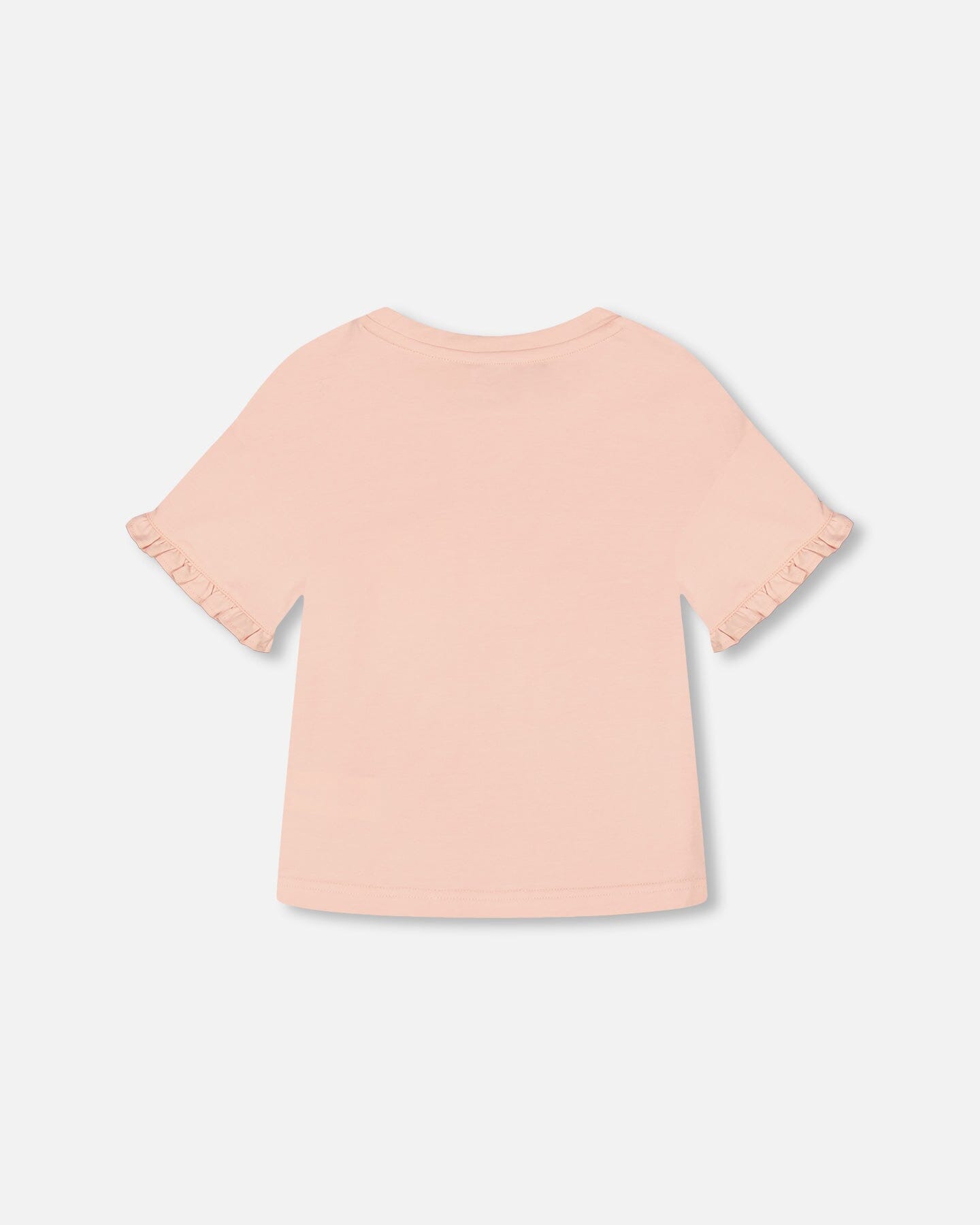 Organic Cotton Top With Print And Frills Blush Pink - F30H70_811