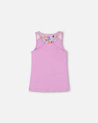 Organic Cotton Tank Top With Print Lavender - F30I71_515