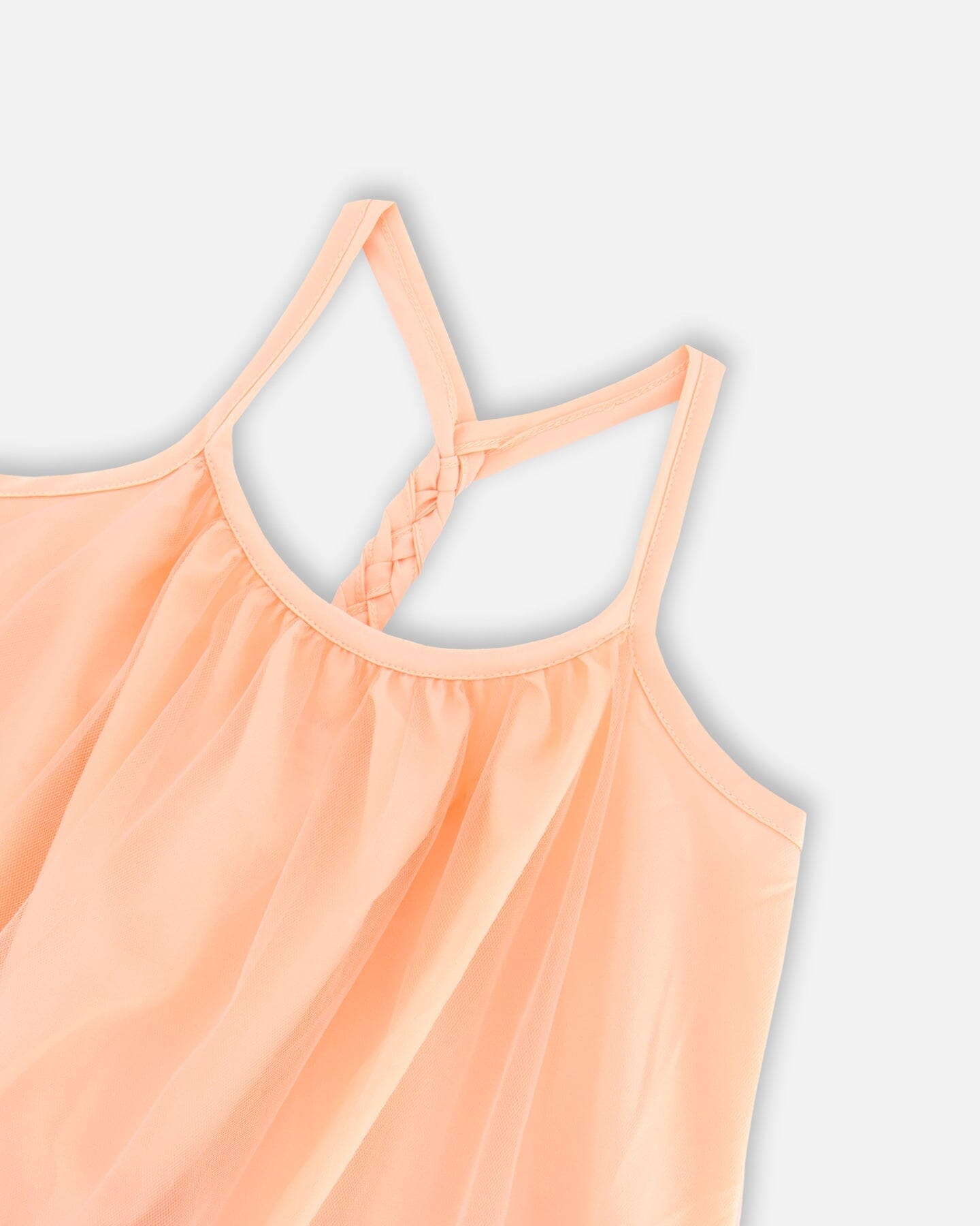 Sleeveless Colorblock Mesh Dress Lavender And Salmon - F30I93_000