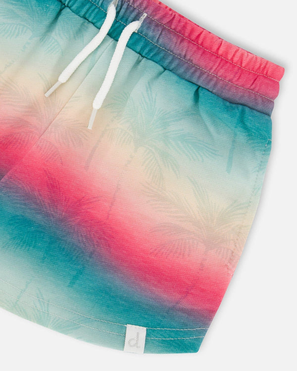 French Terry Short Printed Tie Dye Waves - F30J27_095