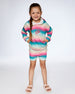 French Terry Hooded Sweatshirt Printed Tie Dye Waves - F30J30_095