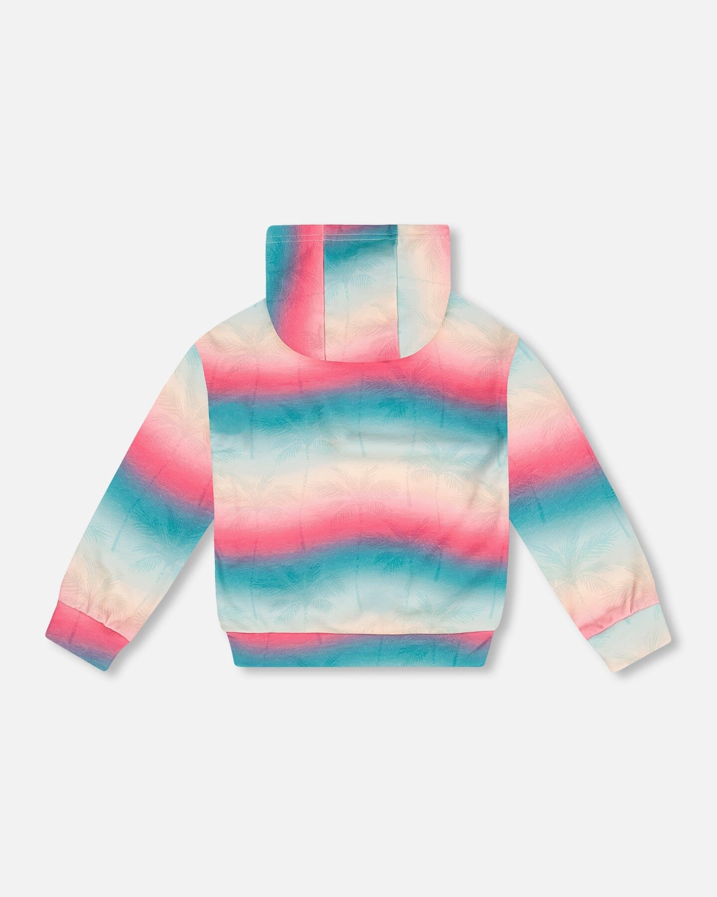French Terry Hooded Sweatshirt Printed Tie Dye Waves - F30J30_095