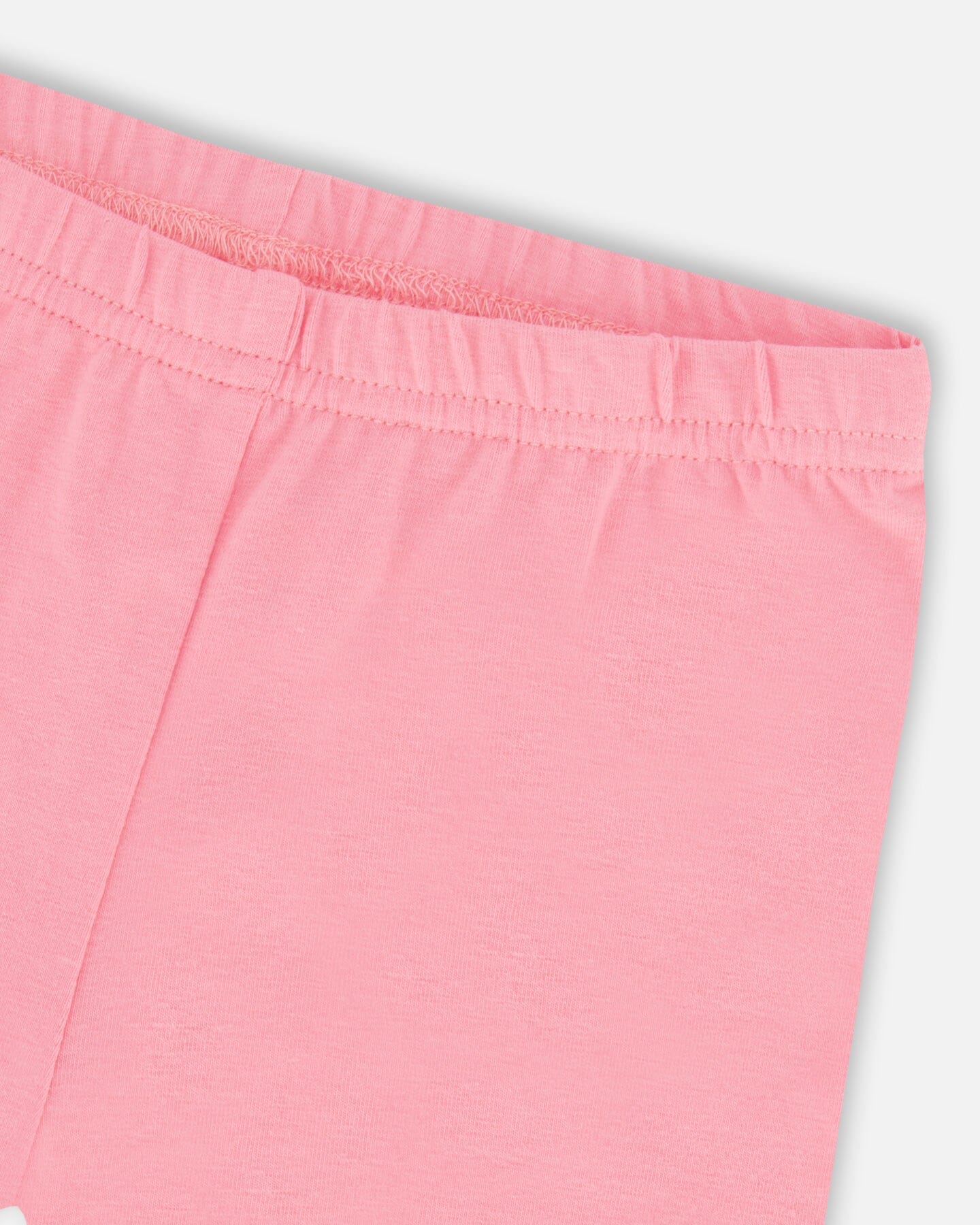Organic Cotton Short Leggings With Crochet Trim Bubble Gum Pink - F30J60_680