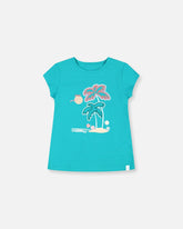 T-shirt turquoise en coton biologique