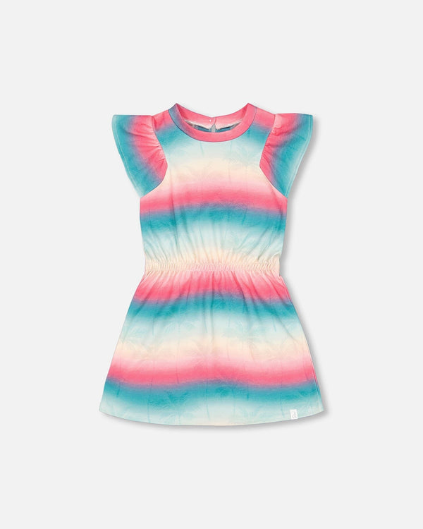 French Terry Dress Printed Tie Dye Waves - F30J92_095