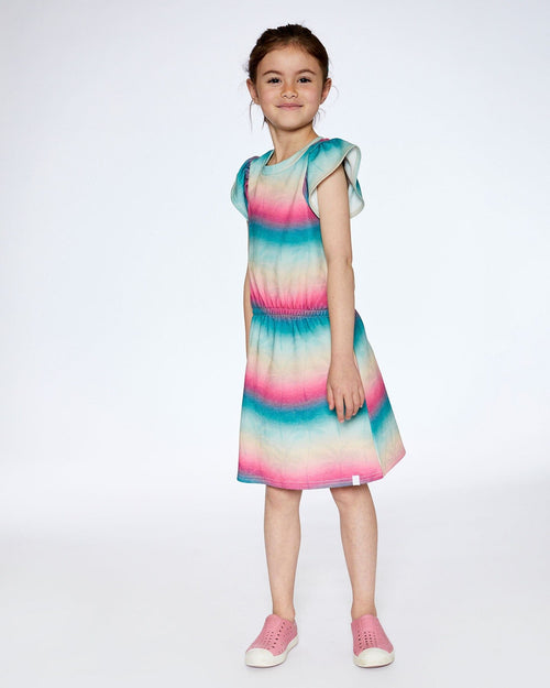 French Terry Dress Printed Tie Dye Waves - F30J92_095